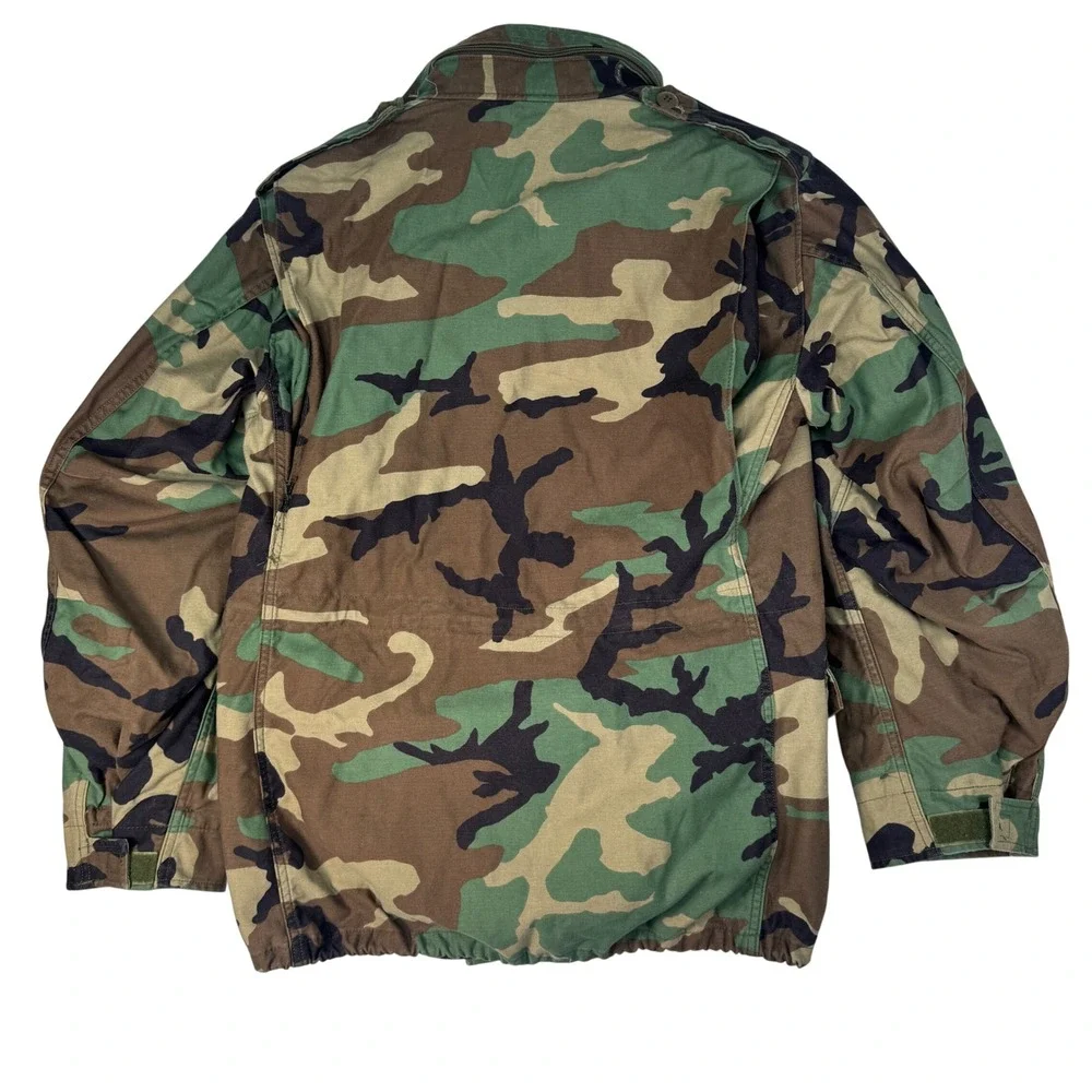 Vintage US Army M65 Field Jacket Mens M Woodland Camo Cold weather 90s & Liner